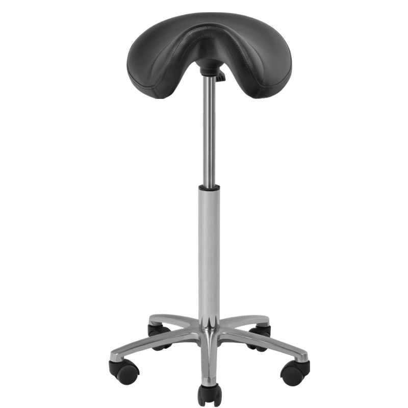 Taburete Ergonómico con Ruedas 001B Alta Negro