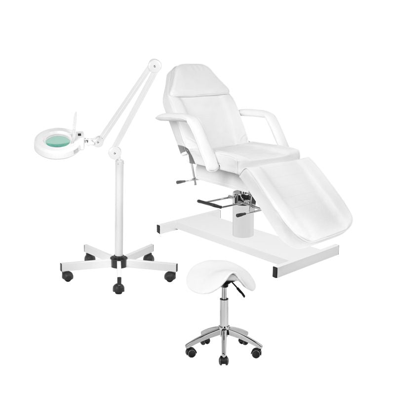 Set of armchair 210 + led magnifier lamp S5 + stool 302