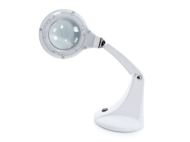 Lámpara Lupa LED 30 SMD 5D con Pie Elegante Mini Blanca