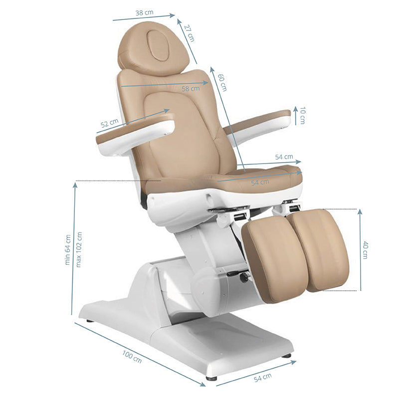 Sillón Estético Eléctrico Azzurro 870S 3 Motores Pedi Cappuccino