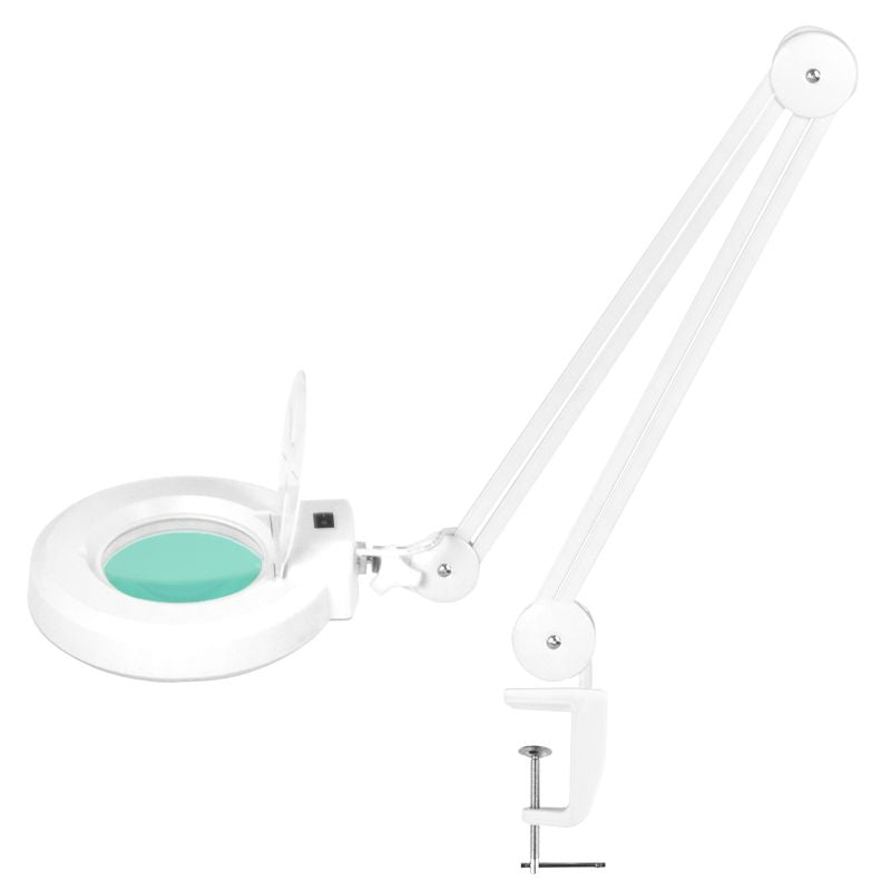 Lámpara Lupa LED 5D con Abrazadera S5 Blanca