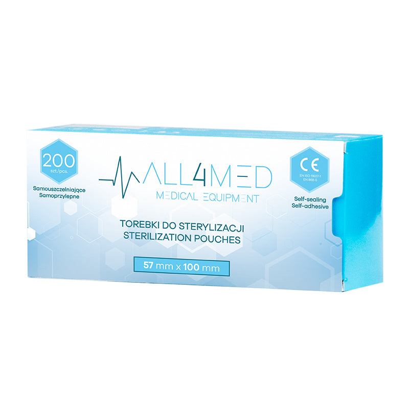 Bolsas de Esterilización para Autoclave All4Med 57 × 105 mm – 200 Unidades