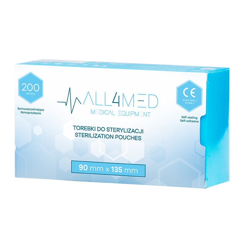 Bolsas de Esterilización para Autoclave All4Med 90 × 135 mm – 200 Unidades