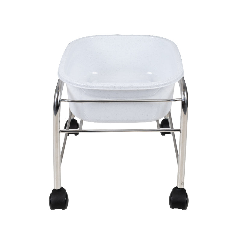 Straight pedicure tray with chrome wheels