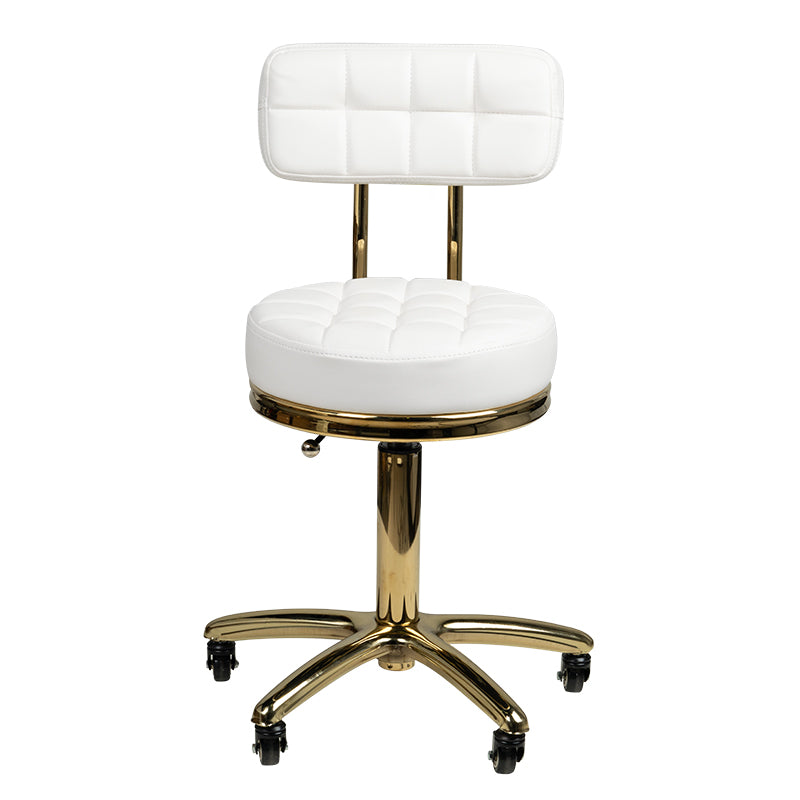 Taburete con Ruedas y Respaldo AM-961 Oro Blanco