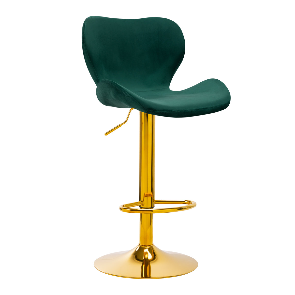 Taburete de Bar con Respaldo 4Rico QS-B15 Terciopelo Oro Verde