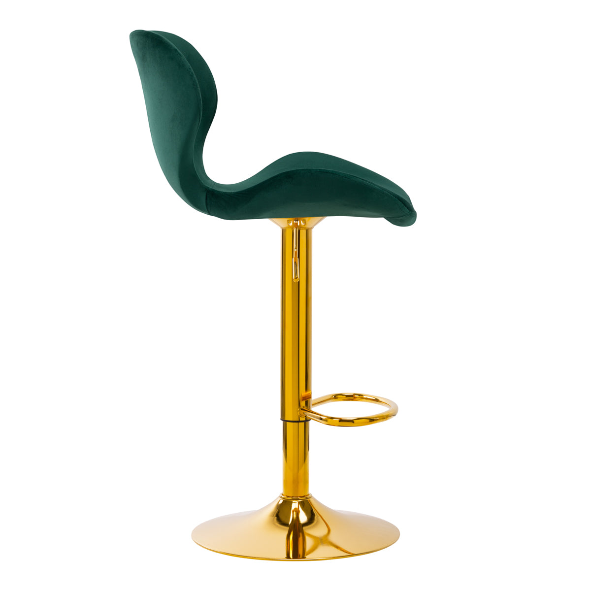 Taburete de Bar con Respaldo 4Rico QS-B15 Terciopelo Oro Verde