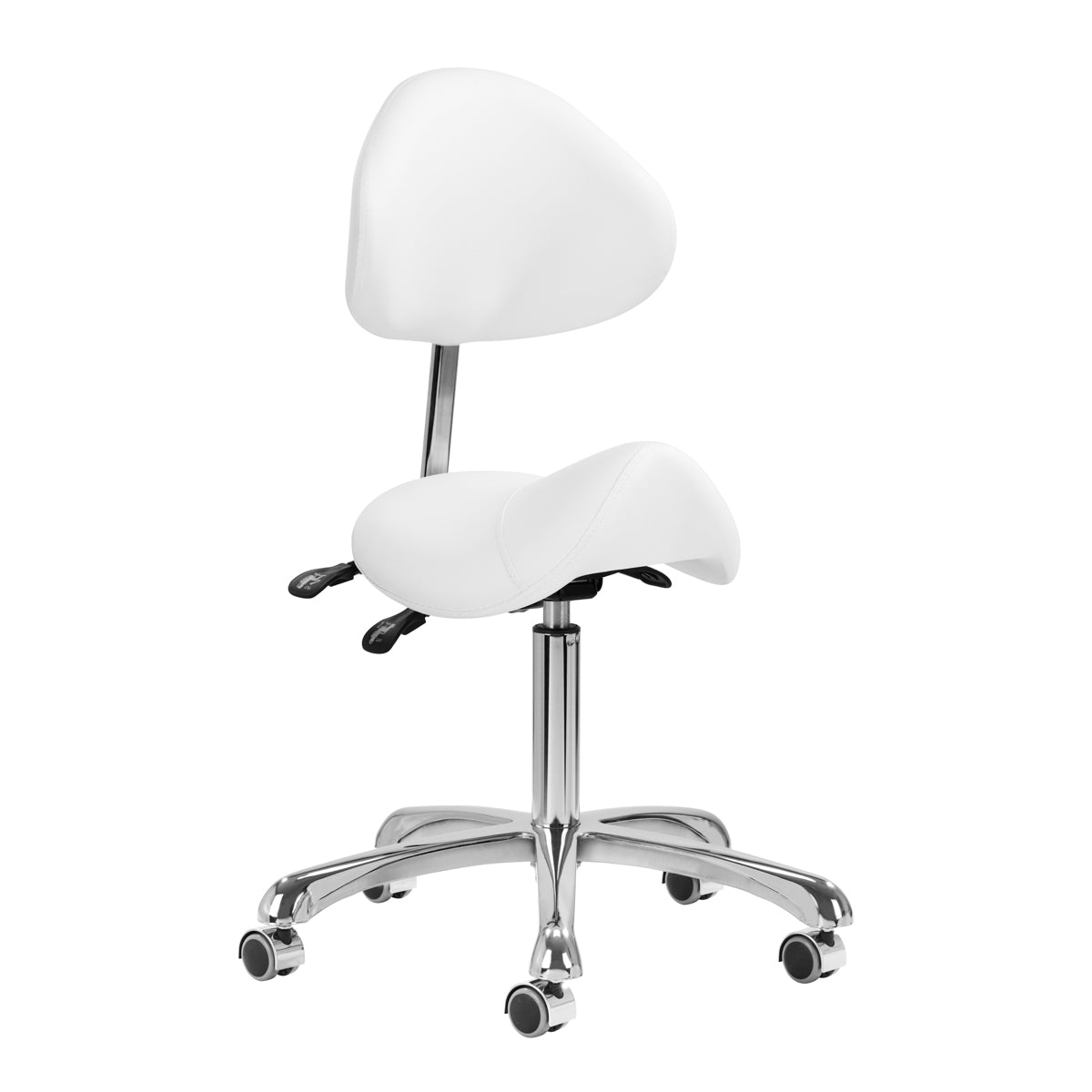 Taburete Ergonómico con Ruedas y Respaldo Giovanni 1004 Blanco