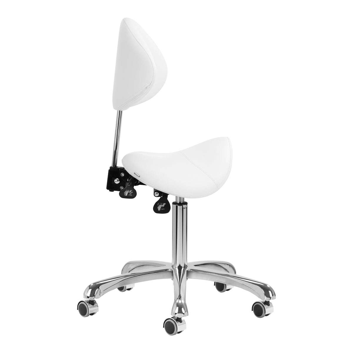 Taburete Ergonómico con Ruedas y Respaldo Giovanni 1004 Blanco
