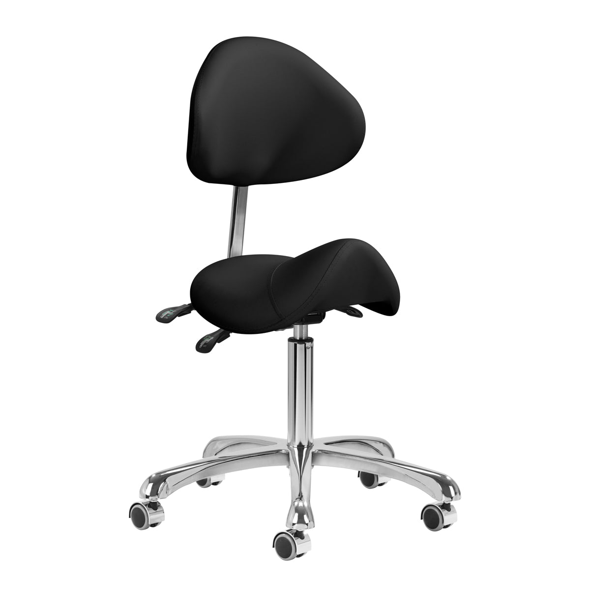 Taburete Ergonómico con Ruedas y Respaldo Giovanni 1004 Negro