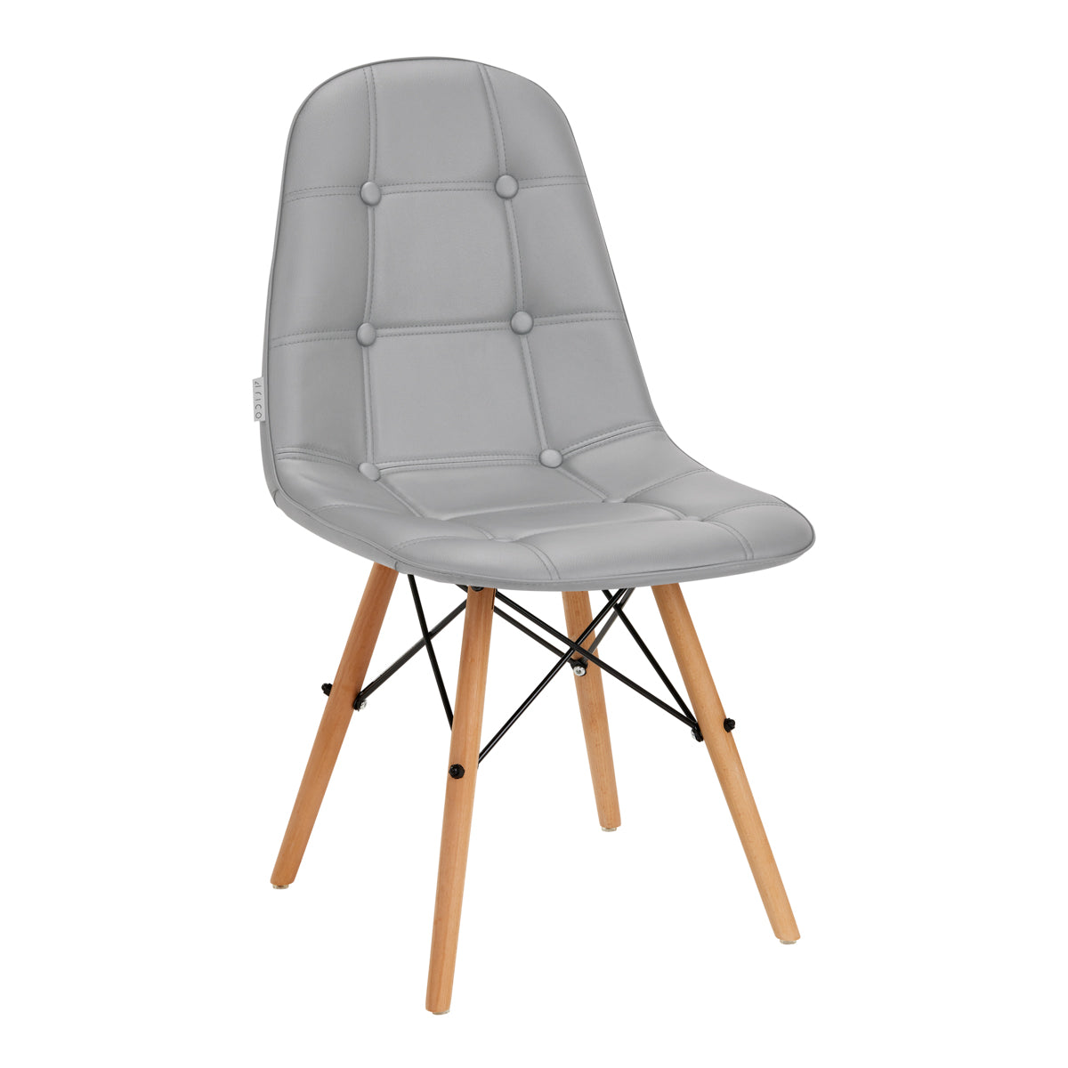 Silla con Respaldo 4Rico QS-185 Piel ecológica Gris