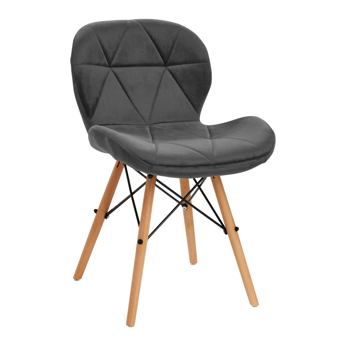Silla con Respaldo 4Rico QS-186 Terciopelo Gris