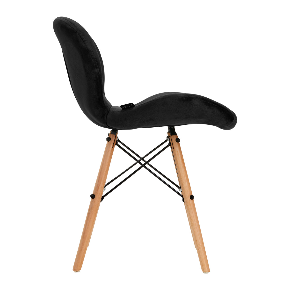 Silla con Respaldo 4Rico QS-186 Terciopelo Negro