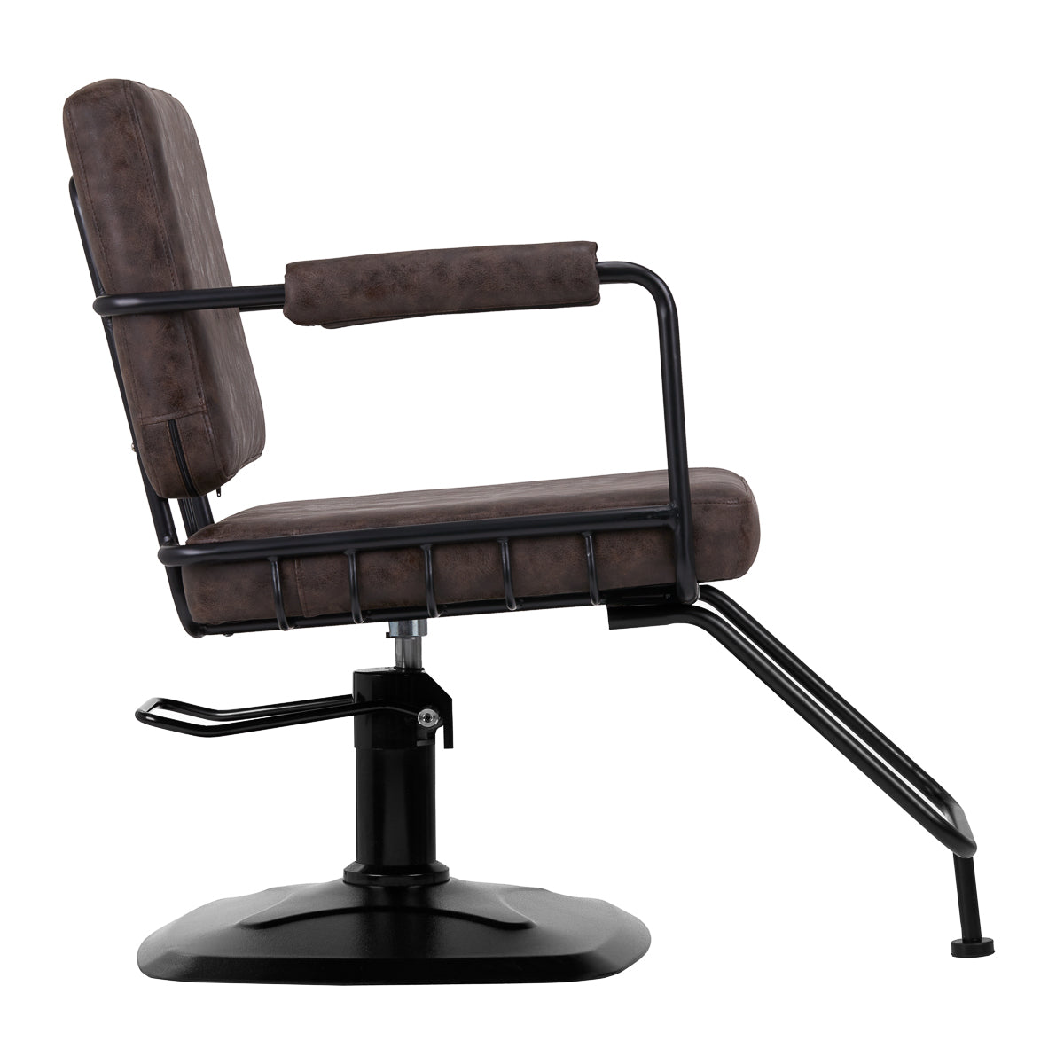 Sillón de peluquería Gabbiano Katania Loft Antiguo Piel Oscuro Bronce