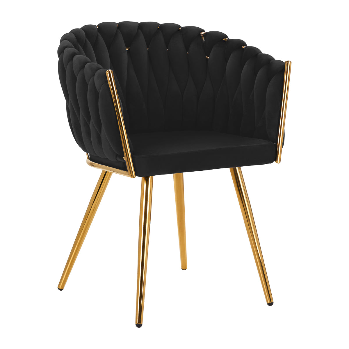 Silla con Respaldo 4Rico QS-GW06G Terciopelo Negro