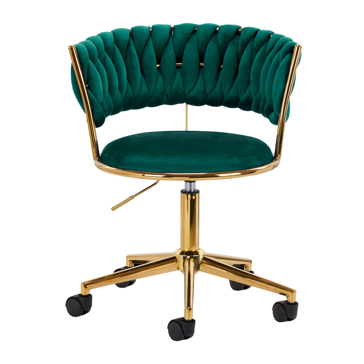 Silla Giratoria con Ruedas y Respaldo 4Rico QS-GW01G Terciopelo Verde