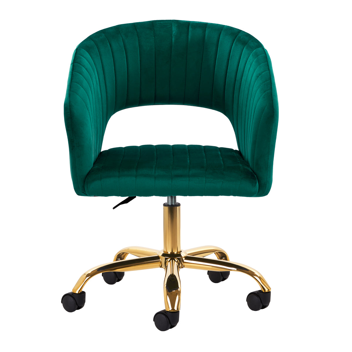 Silla Giratoria con Ruedas y Respaldo 4Rico QS-OF212G Terciopelo Verde