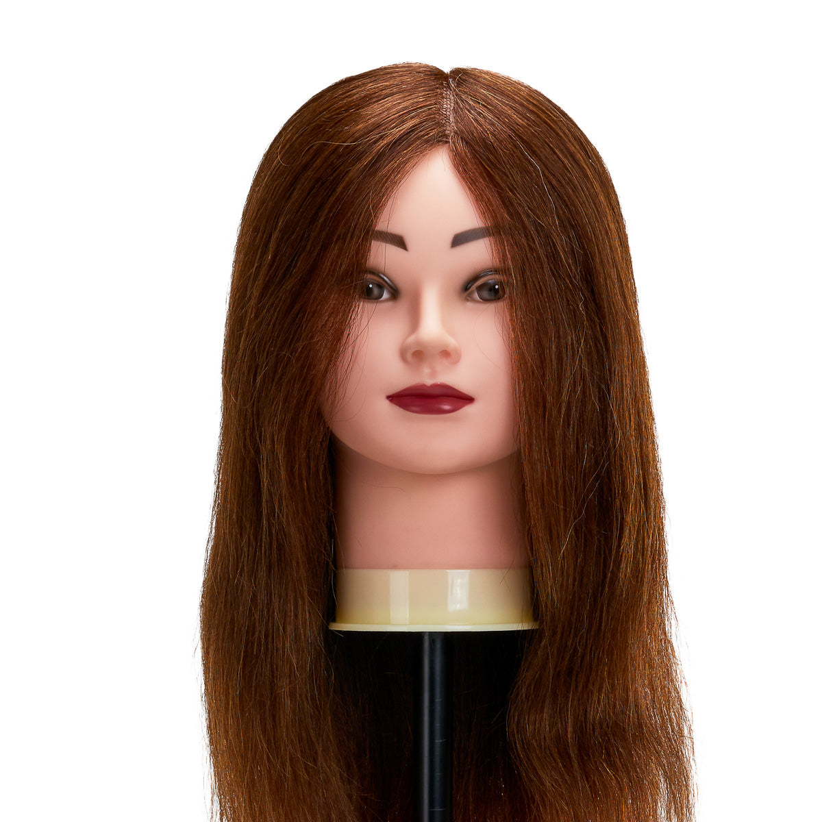 Cabeza de entrenamiento para peluquería Gabbiano WZ1, cabello natural, color 4#, longitud 20"