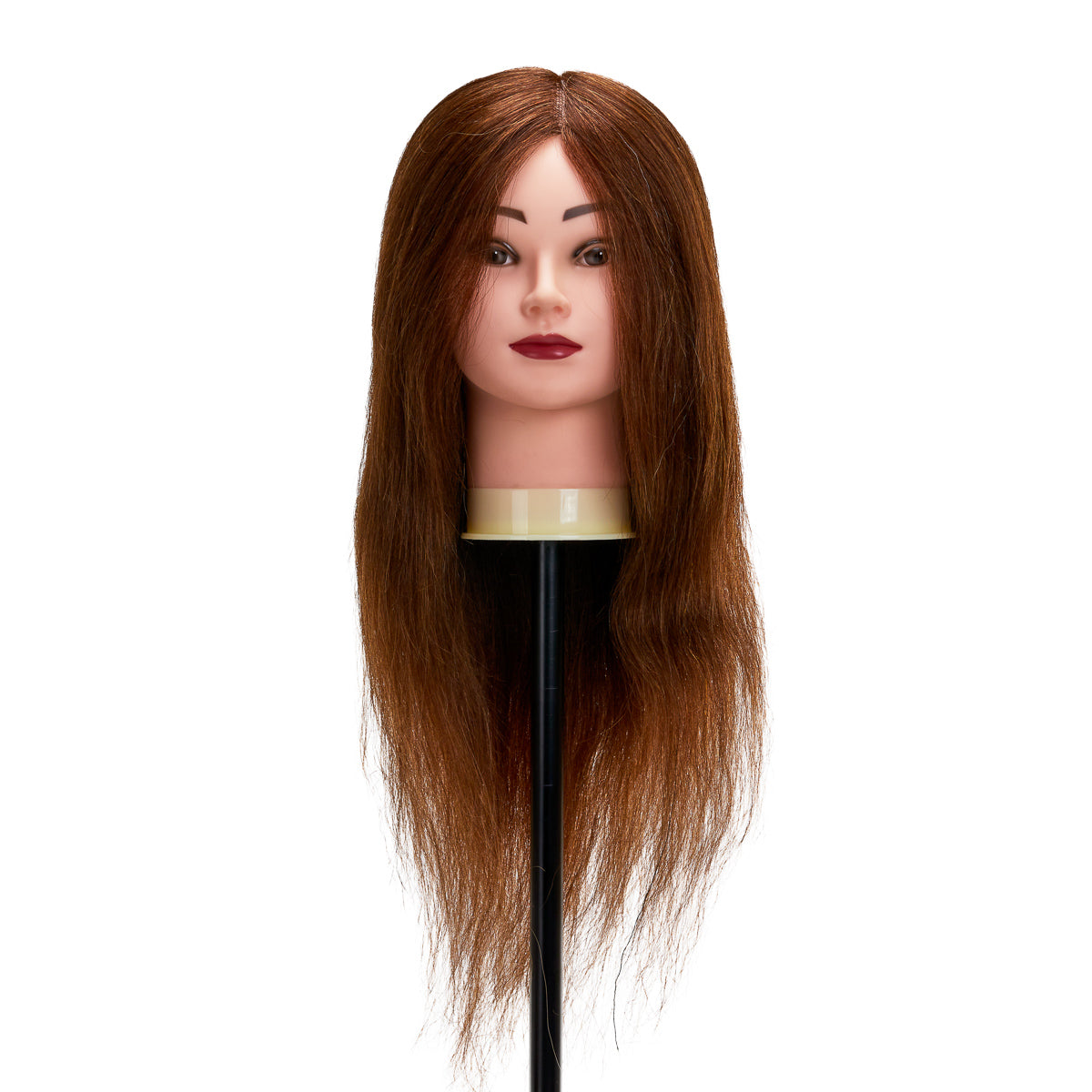 Cabeza de entrenamiento para peluquería Gabbiano WZ1, cabello natural, color 4#, longitud 20"
