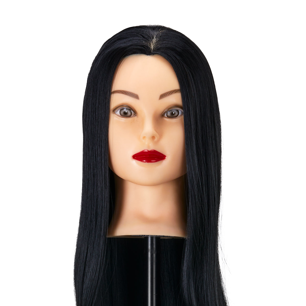 Cabeza de entrenamiento para peluquería Gabbiano WZ2, cabello sintético, color 1#, longitud 24"