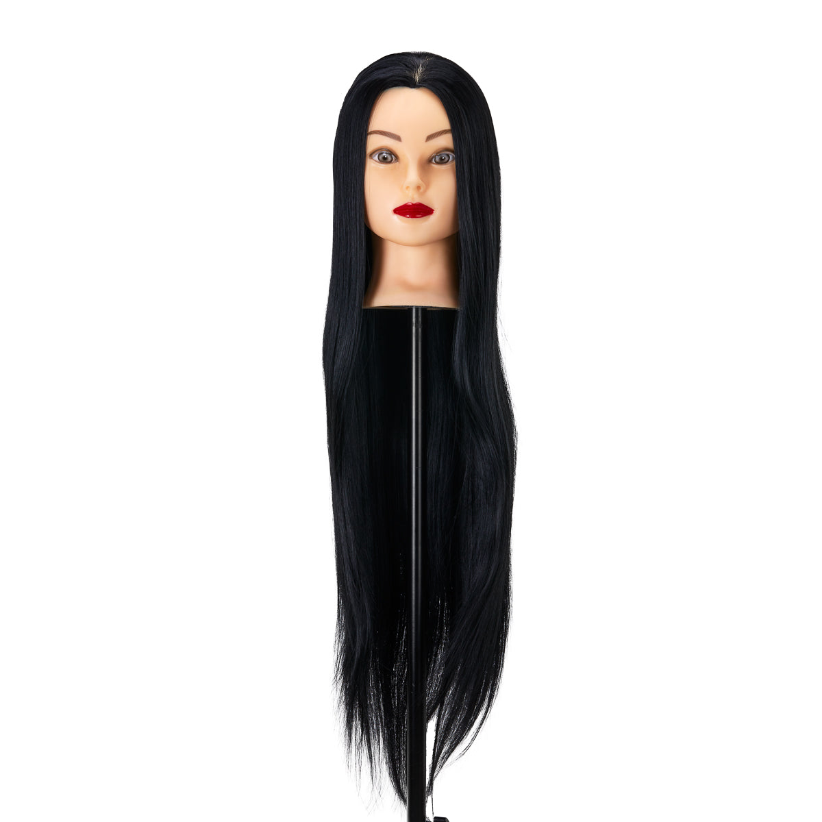 Cabeza de entrenamiento para peluquería Gabbiano WZ2, cabello sintético, color 1#, longitud 24"