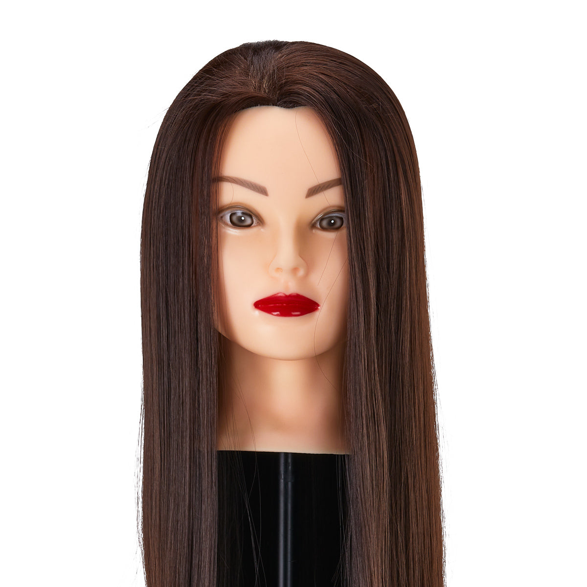Cabeza de entrenamiento para peluquería Gabbiano WZ2, cabello sintético, color 4#, longitud 24"