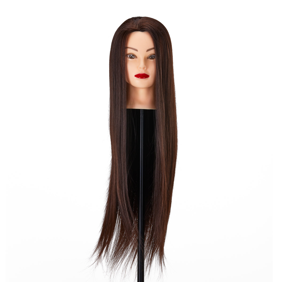 Cabeza de entrenamiento para peluquería Gabbiano WZ2, cabello sintético, color 4#, longitud 24"