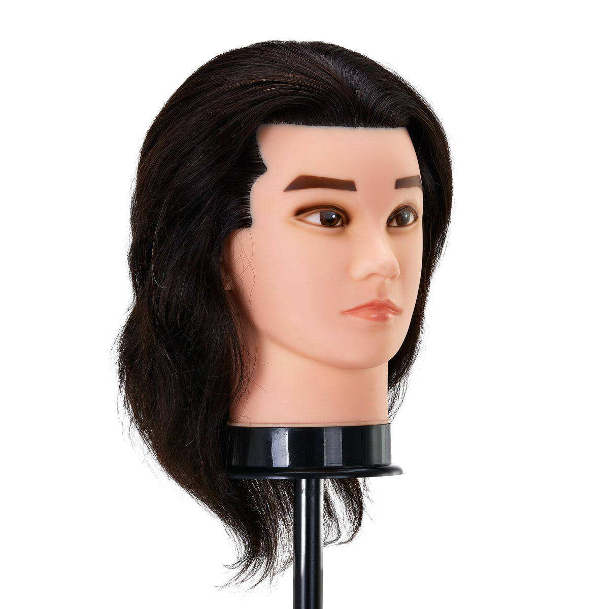 Cabeza de entrenamiento para peluquería Gabbiano WZ3, cabello natural, color 1#, longitud 8"