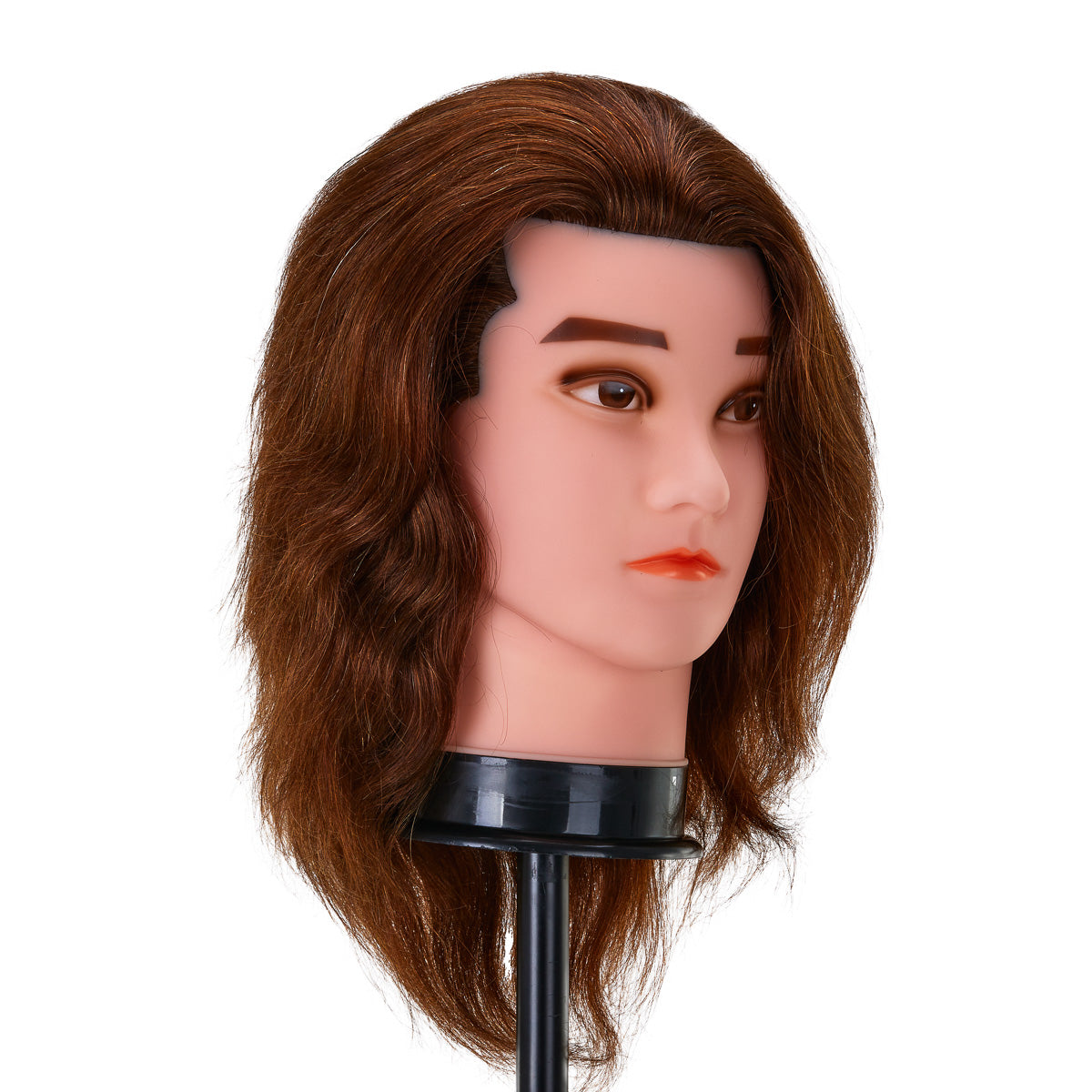Cabeza de entrenamiento para peluquería Gabbiano WZ3, cabello natural, color 4#, longitud 8"