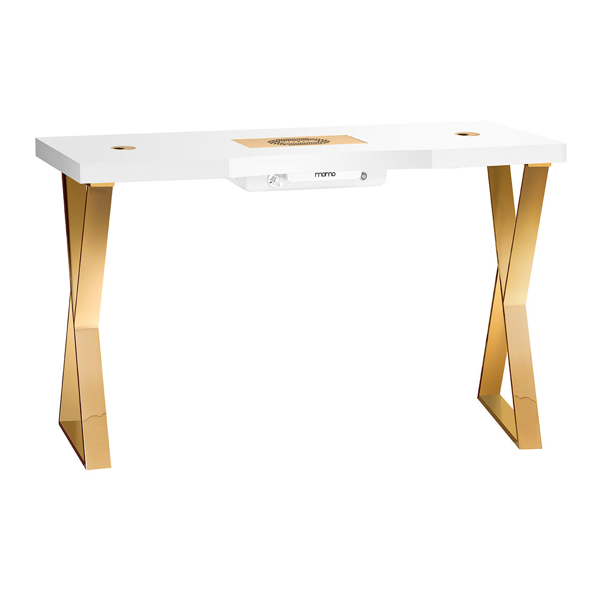 Mesa Manicura Momo 04 Oro-Blanco con Aspirador