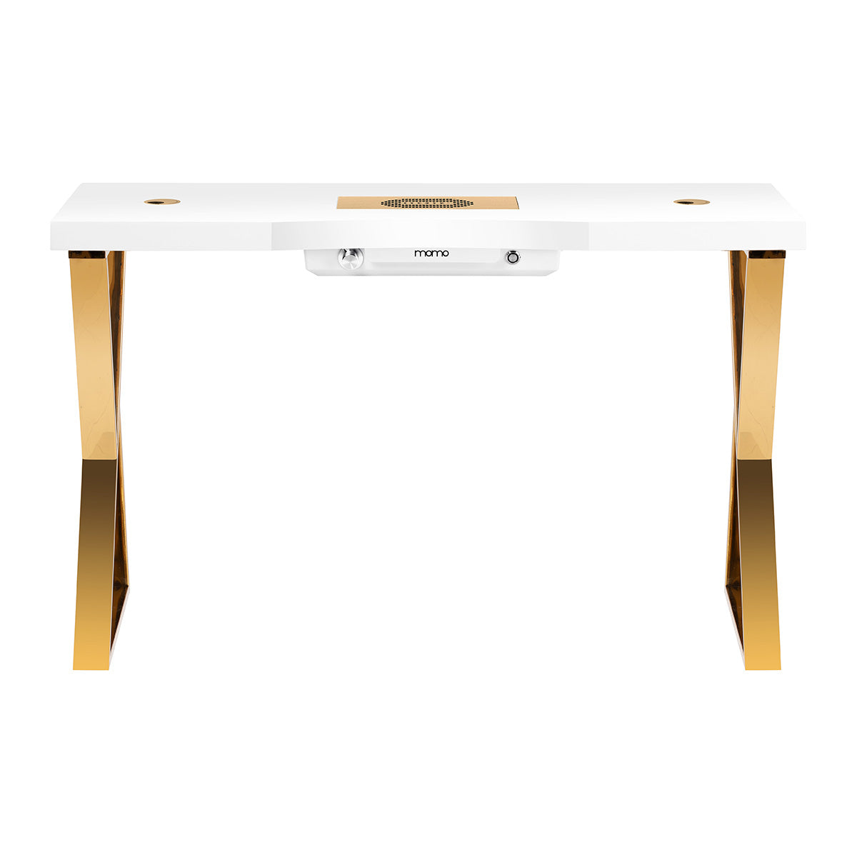 Mesa Manicura Momo 04 Oro-Blanco con Aspirador