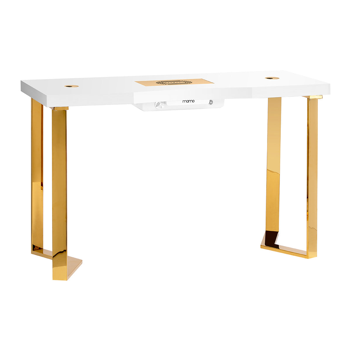 Mesa Manicura Momo 05 Oro-Blanco con Aspirador