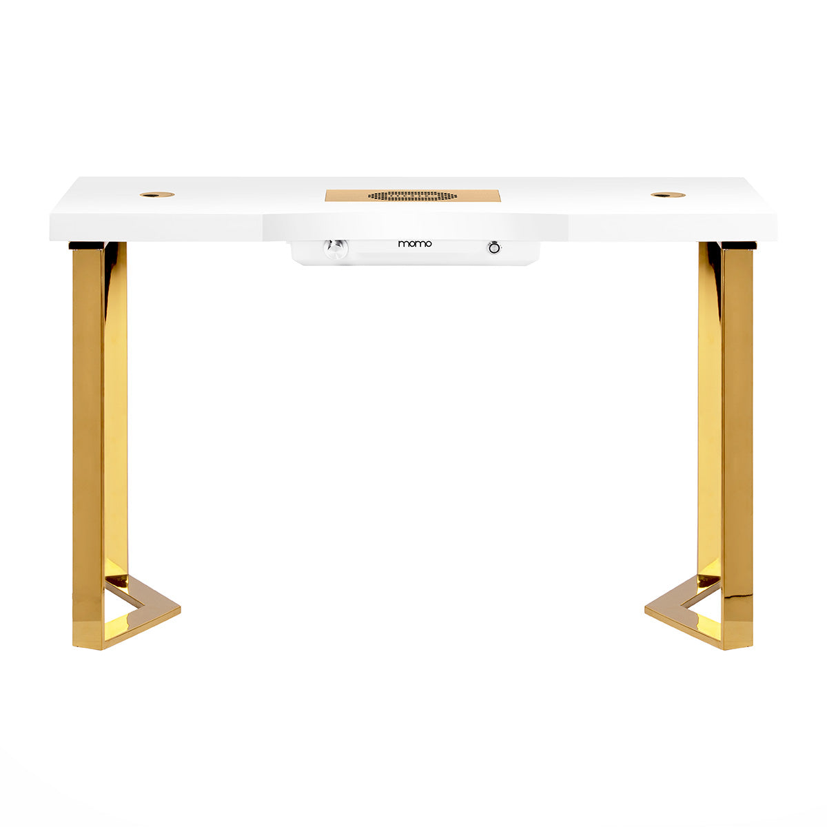 Mesa Manicura Momo 05 Oro-Blanco con Aspirador