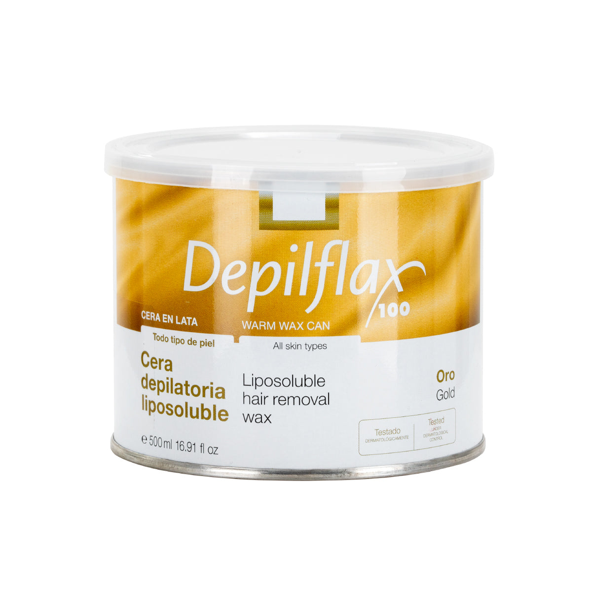 Depilflax 100 cera para depilación lata dorada 500 ml