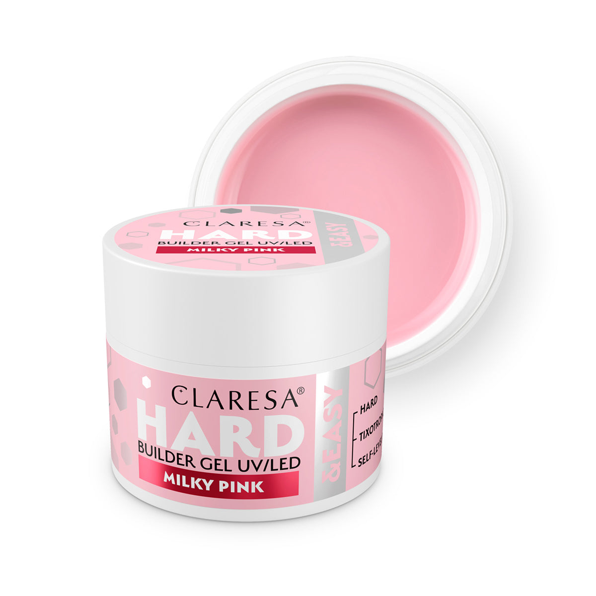 CLARESA GEL CONSTRUCTOR DURO Y FÁCIL ROSA LECHOSO 45g