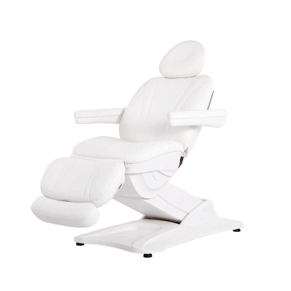 GIR – Electric aesthetic chair with 4 independent motors, upholstered in white PU.