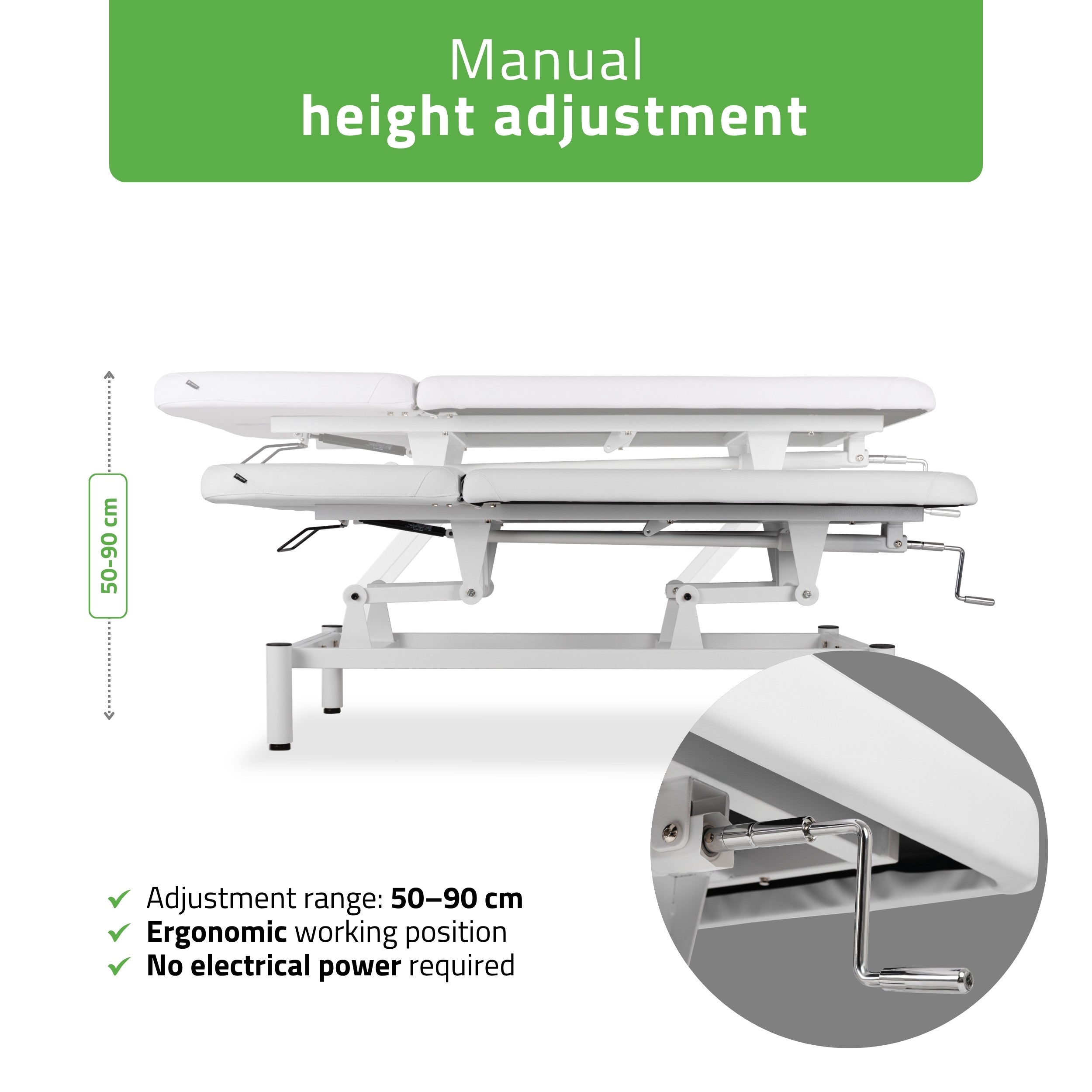 VIGO 2 Stationary massage table with adjustable backrest - white